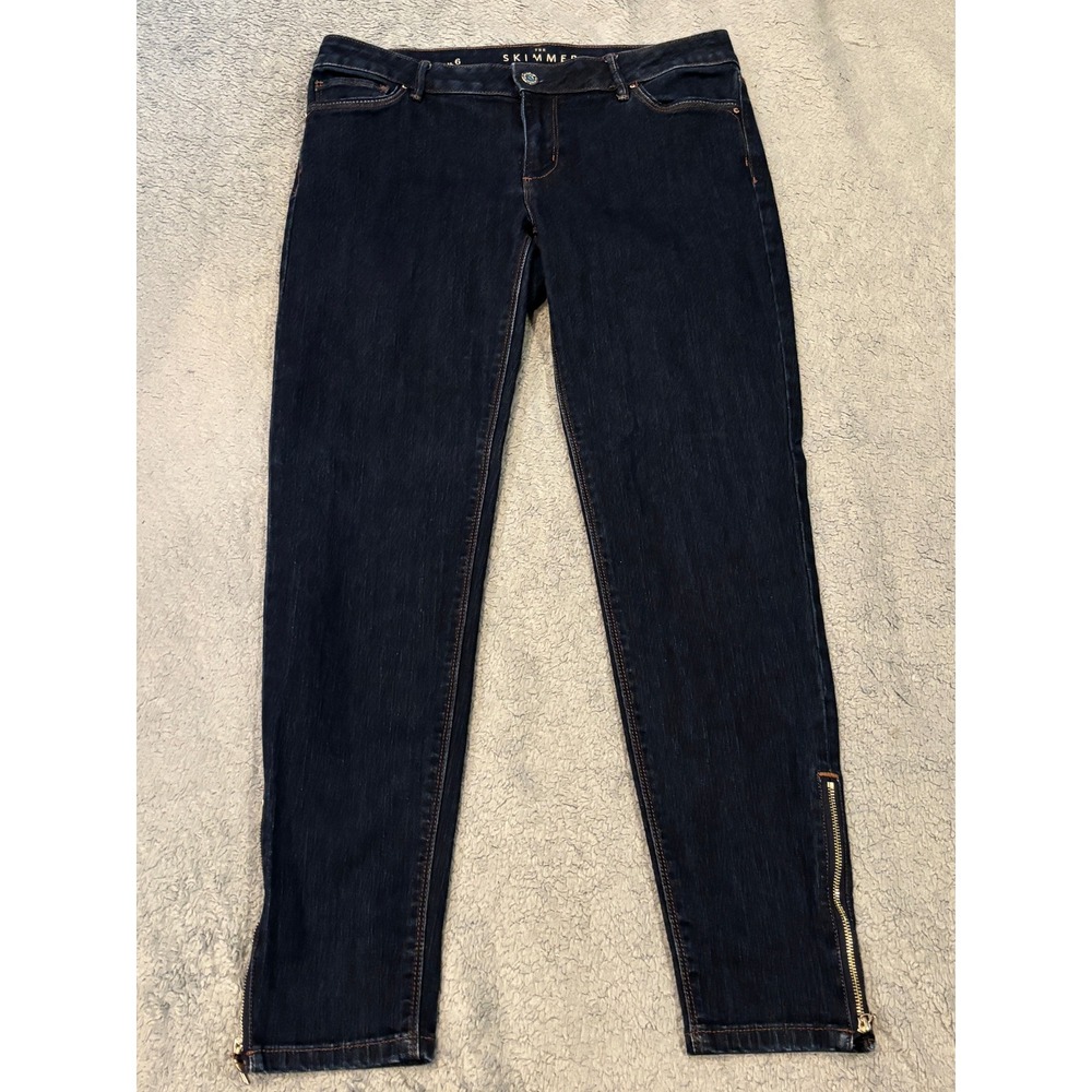 White House Black Market The Skimmer Indigo Ankle Zip Skinny Jeans Size 6